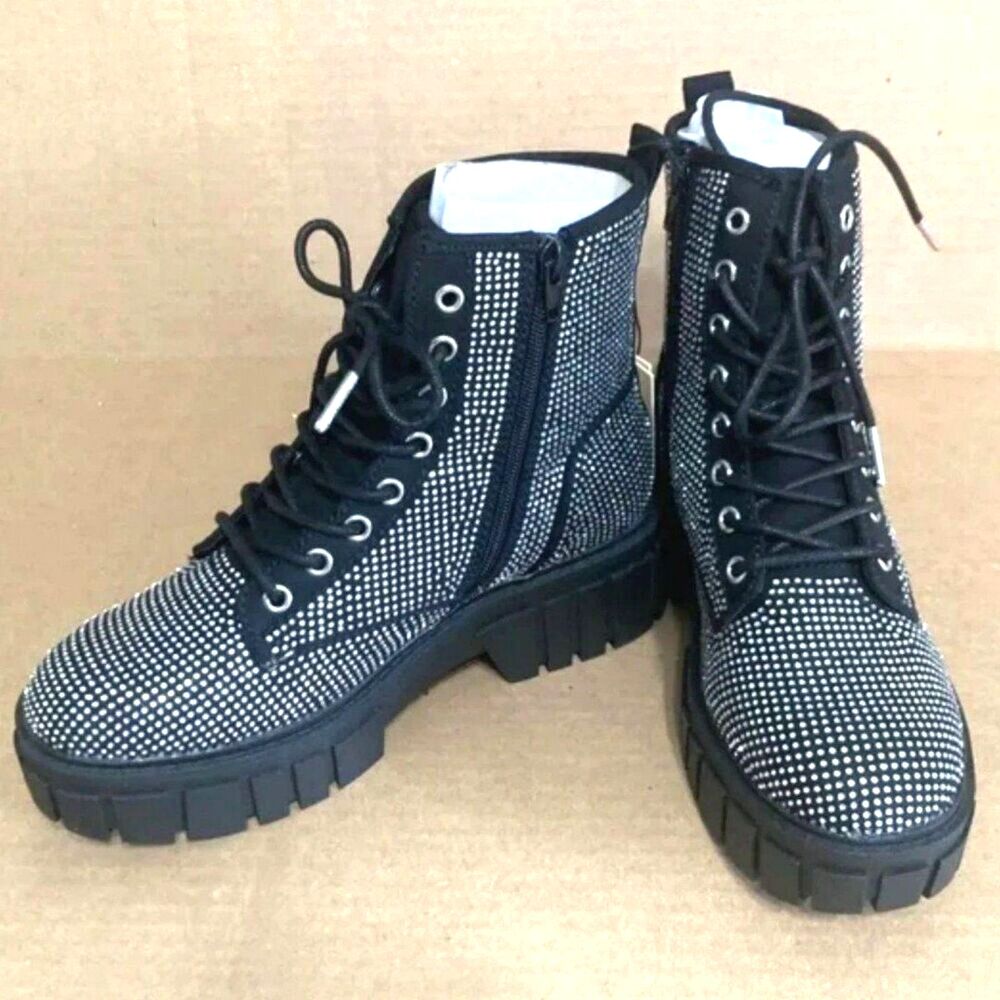 Women's Size: 6 Chunky Lug Combat Boots w/ Rhinestone . Madden NYC . New in Box